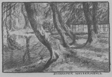 Walter Baasch Heimatskizzen 1920 "Rund um Eckernfrde" - Schnaaper Wassermhle