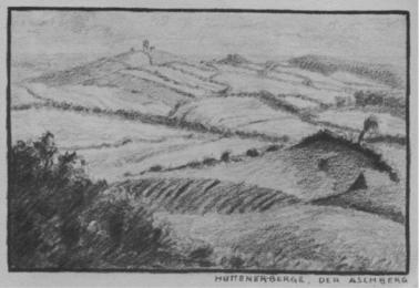 Walter Baasch Heimatskizzen 1920 "Rund um Eckernfrde" - Httener Berge, der Aschberg